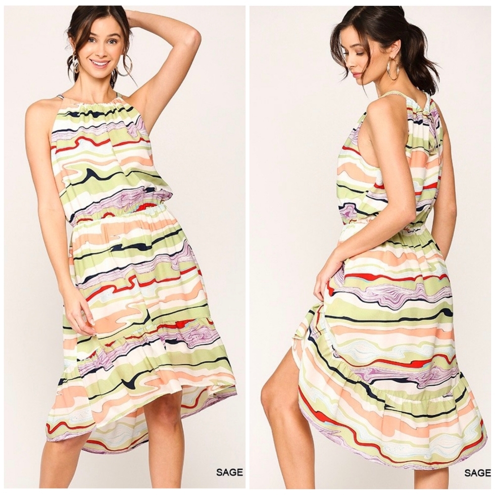 Gigio Chic Halter Top Ruffle Tiered Dress - Picture 1 of 7